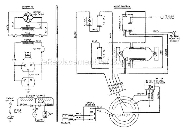 Page C Diagram and Parts List for 8967-0 A1400 Briggs and Stratton Generator